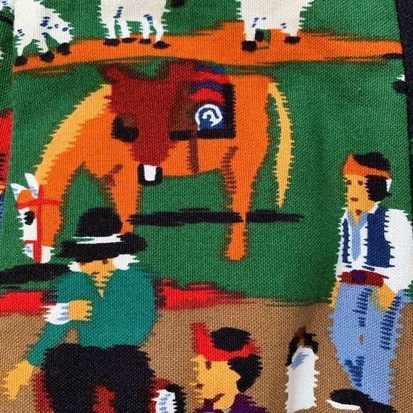 Vintage Sharon Young Shorts Tailored High Waisted Native American Folk Art Mom - Picture 6 of 11